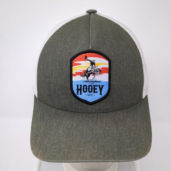 Hooey Snapback Trucker Hat Green One Size Adjustable Embroidered Mesh Back - Picture 2 of 9